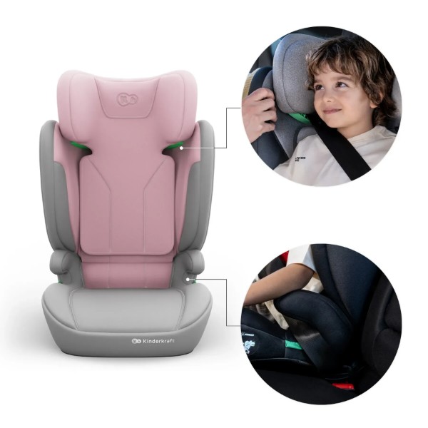 Фото - Автокресло Kinderkraft i-Spark 2 Plus i-Size Pink (KCISPA02PNKPL00)